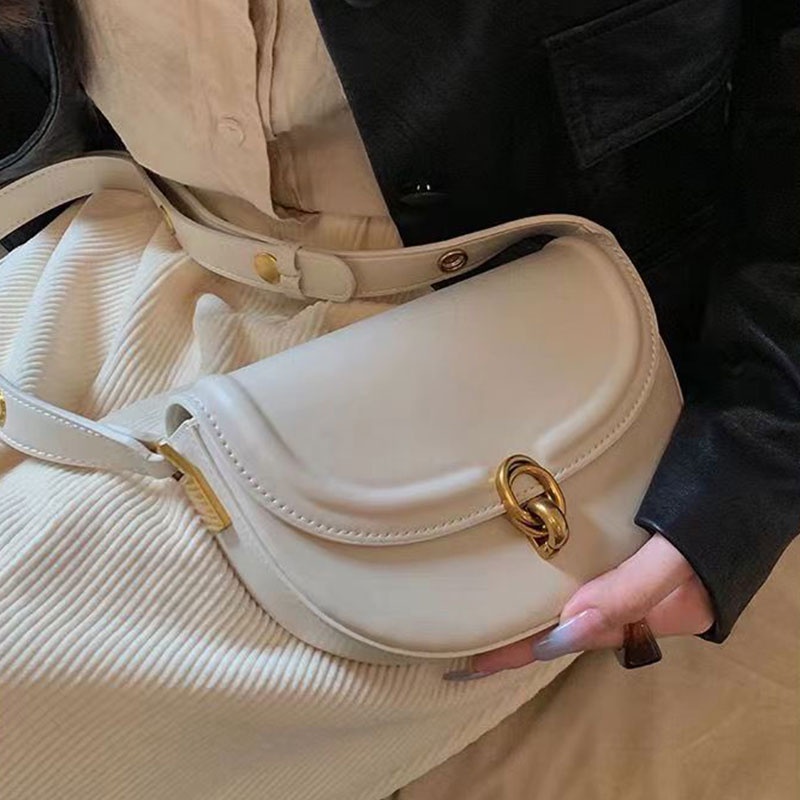 Túi xách đeo vai SUPERCUTE bằng da PU màu trơn thời trang cao cấp