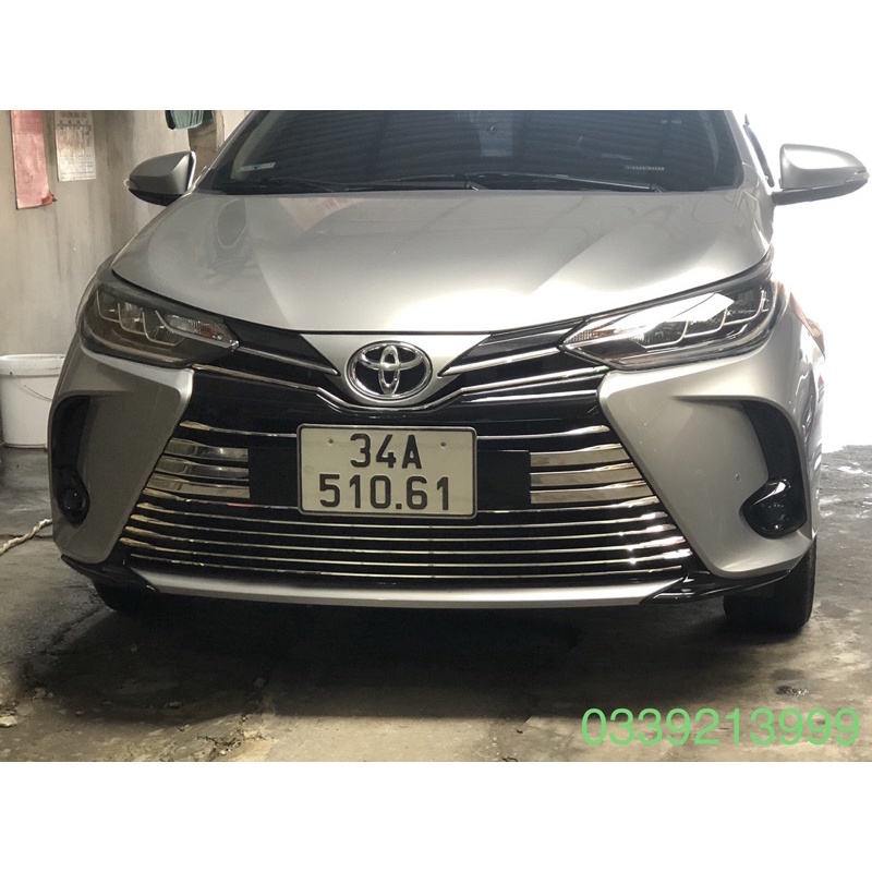 Ốp Mặt Ca Lăng Vios 2021-2023 Inox 16 Chi tiết__Phụ Kiện - Đồ Chơi Xe