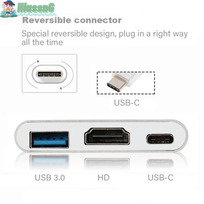Bộ Chuyển Đổi Sạc Usb 3.0 Type-c 3.1 Sang Hdmi Cho Mac Air Pro Huawei Mate10