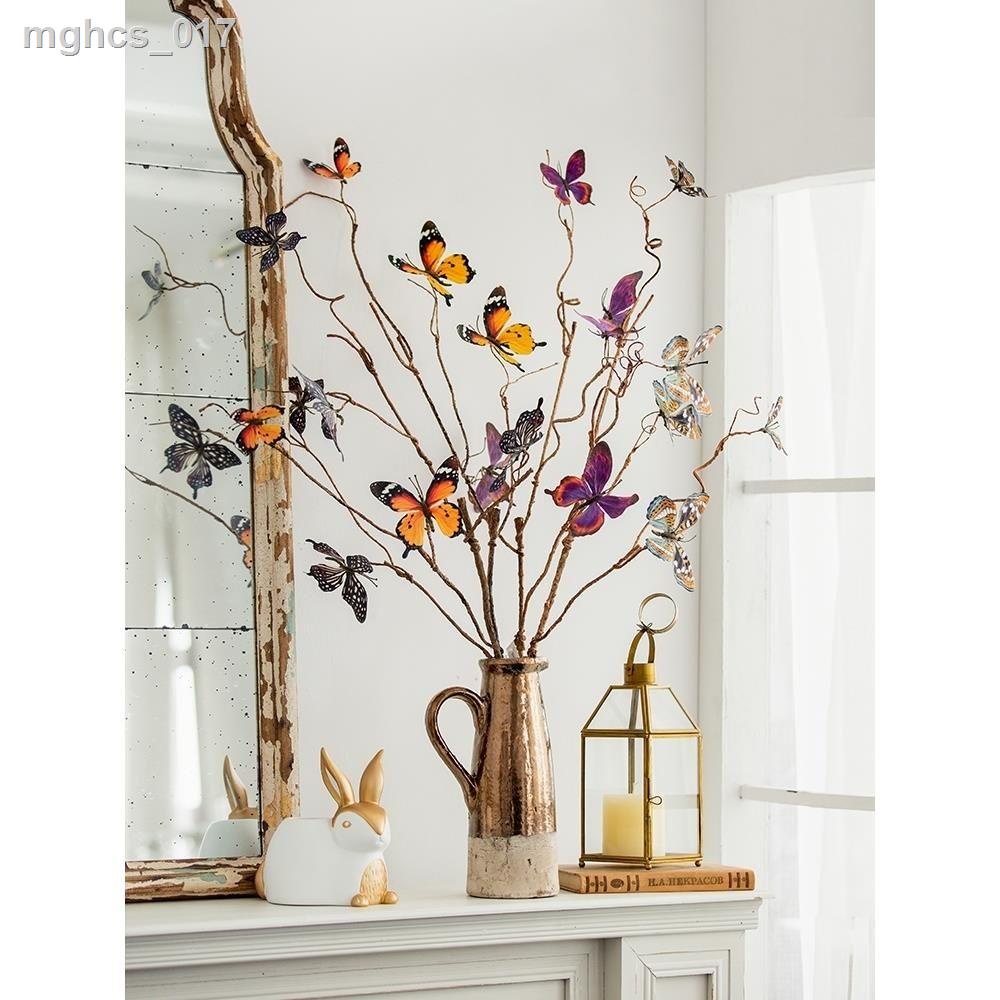 ✵ Harvest Hut Retro Cành Chết Bướm Hoa Mô Phỏng Hoa Hoa Giả Cắm Hoa Nghệ Thuật Trang Trí Phòng Khách Trang Trí Nhà Cửa T