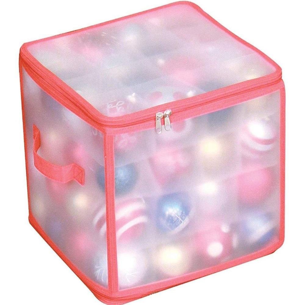 Hộp Đựng Đồ Chơi 64 Ngăn Phân Loại Bằng Nhựa PP Họa Tiết Giáng Sinh Có Nắp Đậy Sức Chứa Lớn Siêu Bền