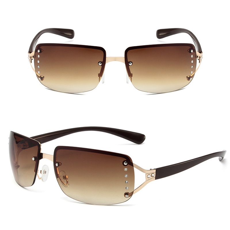 Kính Mát Hình Chữ Nhật Không Vành Y2K Millet Phong Cách Retro Thời Trang Cho Nữ