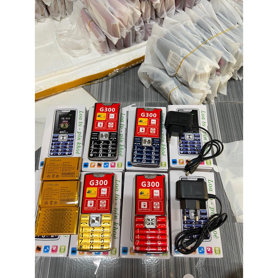 Điện Thoại Cho Người Già G300 sóng 4G Pin Trâu Loa Siêu Khủng Bàn Phím To
