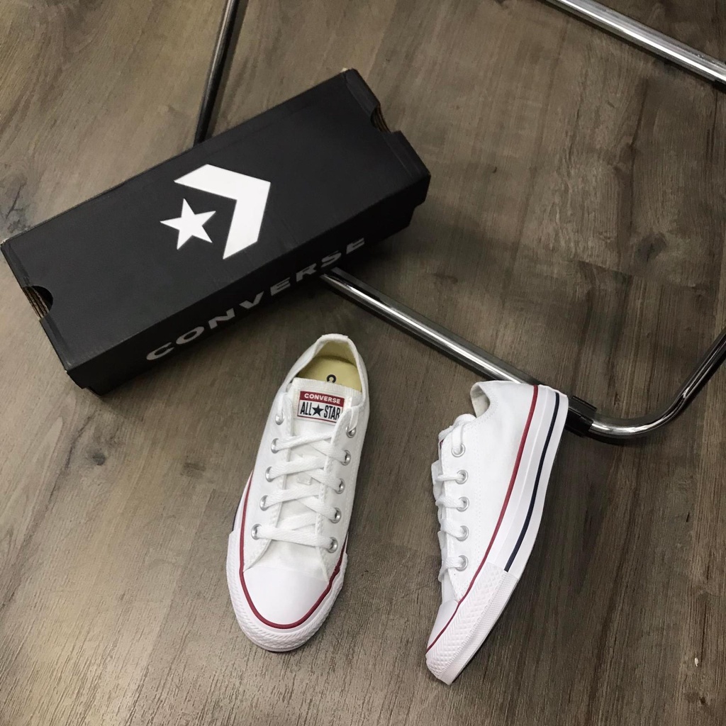 Giày Sneaker Thể Thao Nam Nữ Converse Chuck Taylor All Star Classic Thấp Cổ Trắng ̣(Fullbox+bill+tất+túi vải cv)