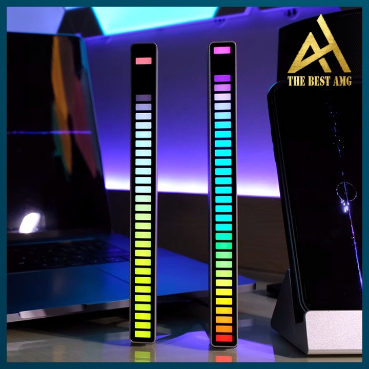 Thanh Đèn Led RGB Nhiều Chế Độ Nháy Theo Điệu Nhạc - Đèn Trang Trí Cảm Biến Máy Tính, Quay Tik Tok
