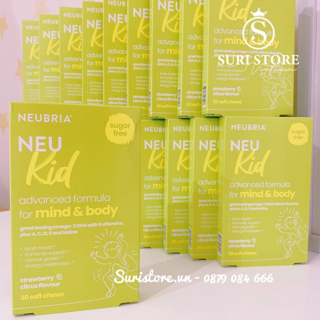 Vitamin tổng hợp Neubria Neu kid Anh tích hợp Omega DHA - 30 viên