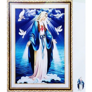 Tranh Thêu Chữ Thập 3D Đức Mẹ Ban Ơn DV6408 , DV6443 (Khách tự thêu) KT: 28x37cm