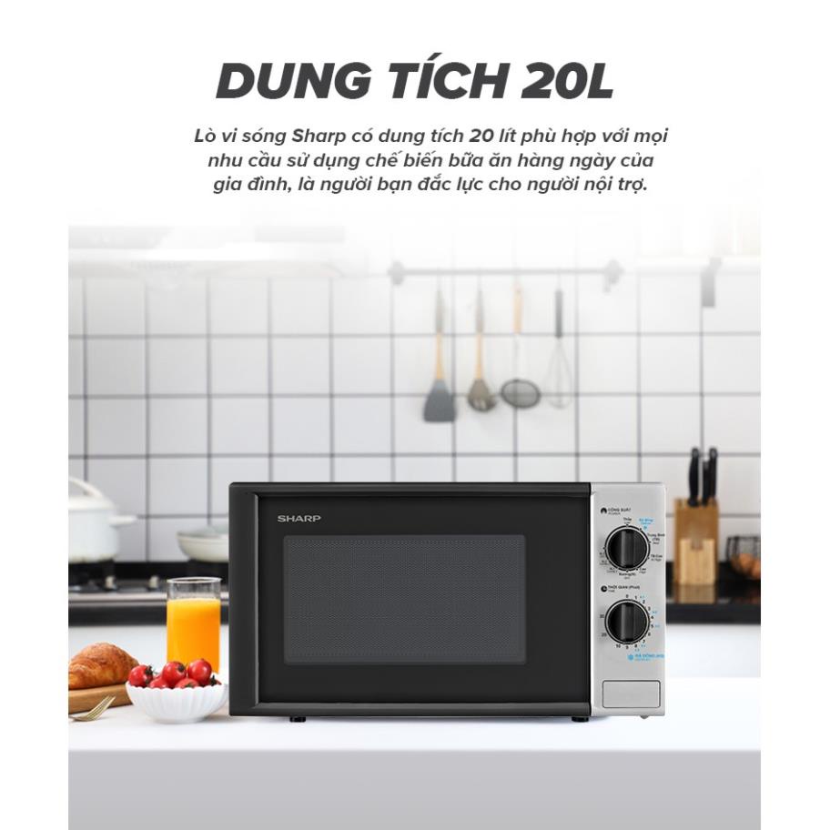 Lò Vi Sóng Cơ Sharp R-G225VN-BK Công suất 700W - Nướng 1000W - Bảo hành 12 tháng