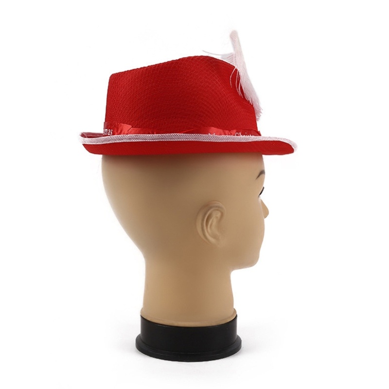 Mũ Cao Bồi Bằng Vải Nỉ Màu Sắc Đỏ Phong Cách Giáng Sinh Dành Cho Nữ