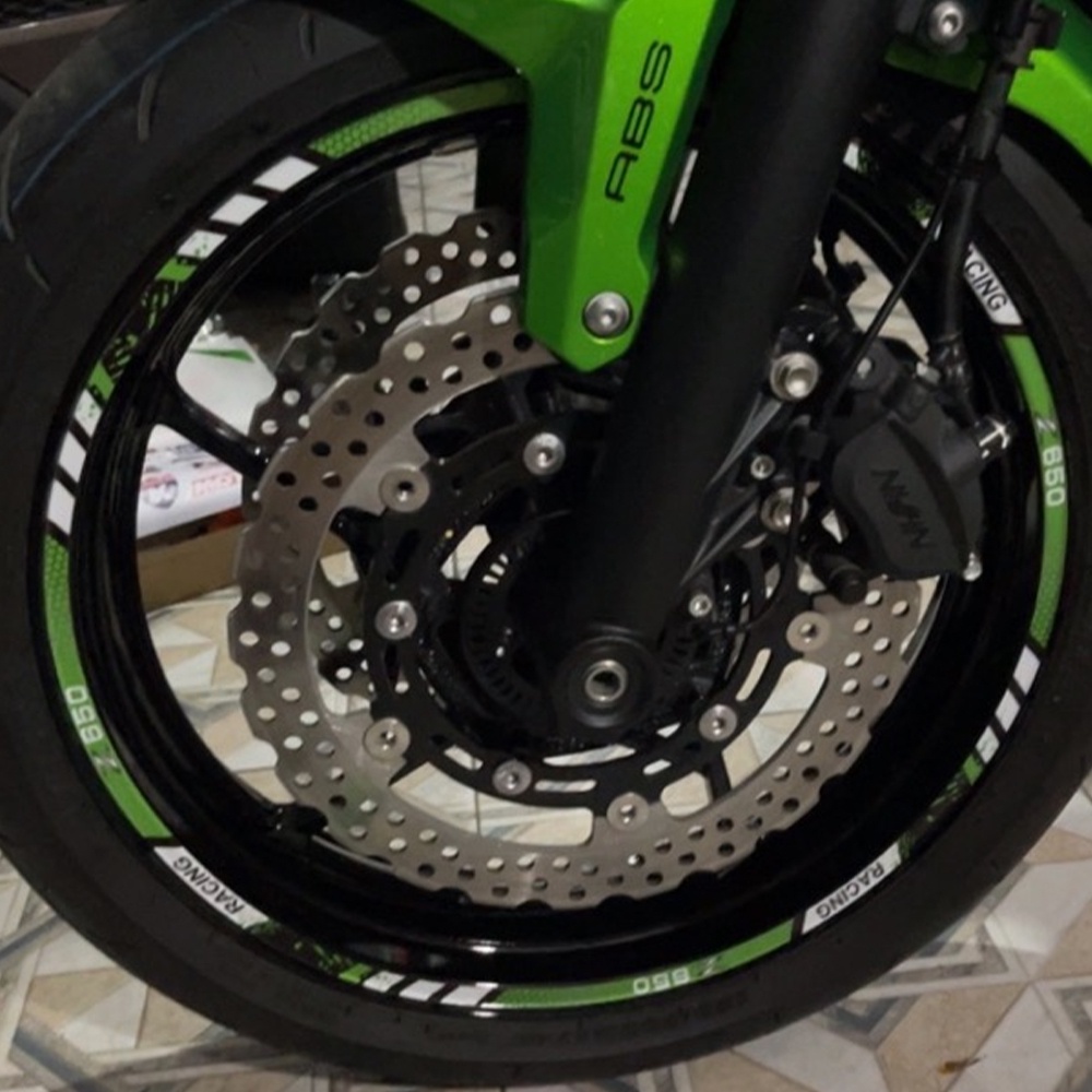 Set 16 Miếng Dán Viền Bánh Xe Mô Tô 12 "17" 18 "Phản Quang Cho KTM KAWASAKI Z650 Z750 SUZUKI GSX R GSX250R DUCATI V VESPA 250SR