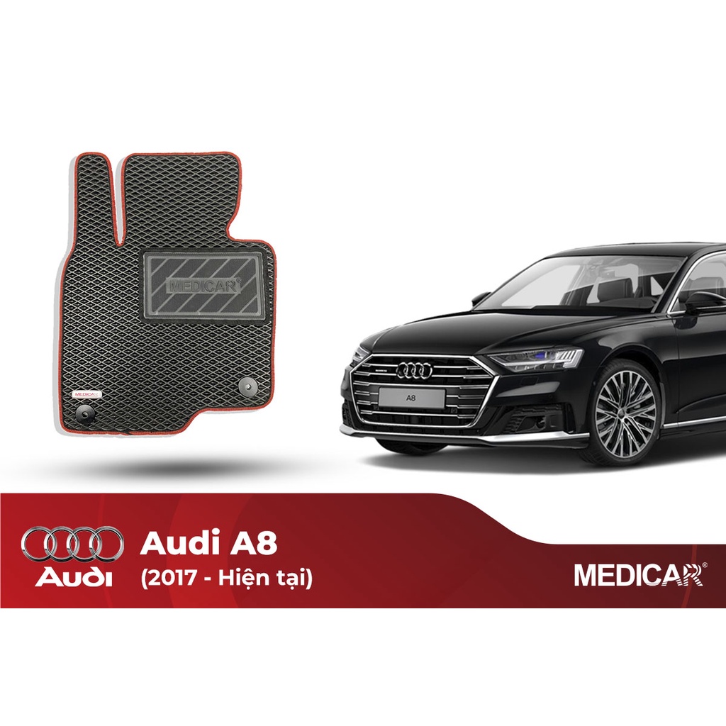 Thảm lót sàn ô tô Medicar xe Audi A8 (2017-&gt;hiện tại) - chống nước, không mùi, ngăn bụi bẩn