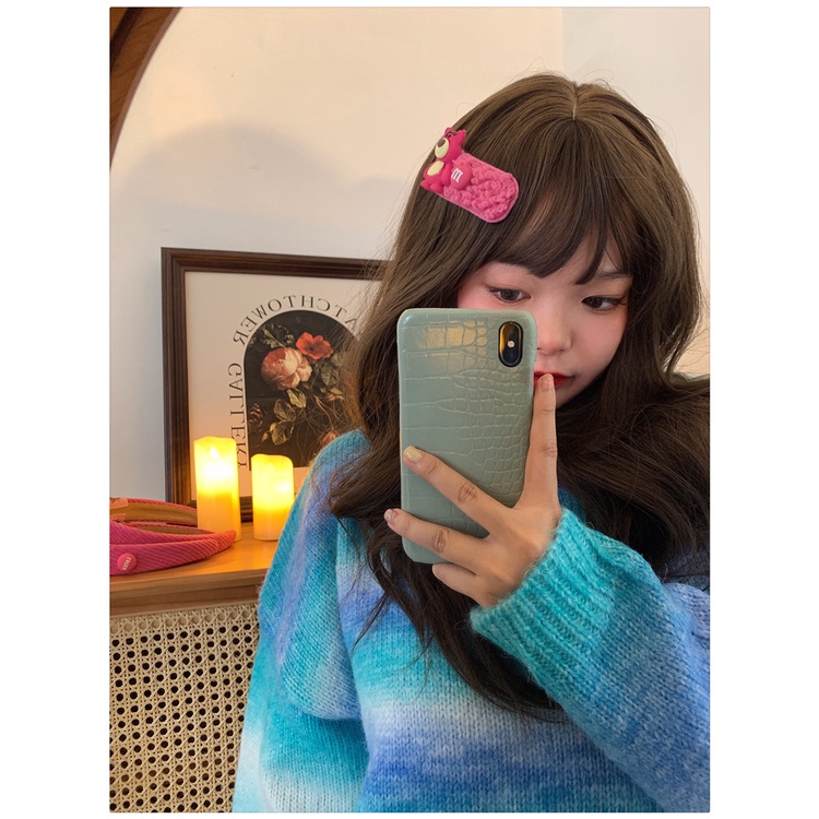 Kẹp Tóc Hình Trái Dâu / Gấu Hoạt Hình Bằng Lông Cừu Dễ Thương Xinh Xắn