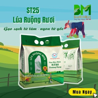 Gạo ST25 ruộng rươi Bảo Minh ngon nhất thế giới túi 3kg