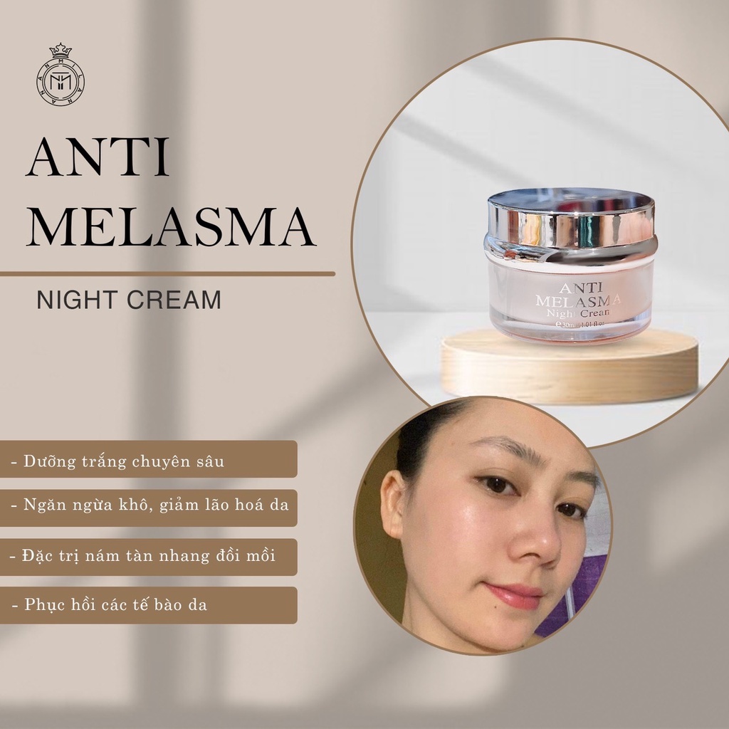 Kem Nám, Tàn Nhang, dưỡng trắng, ngăn ngừa lão hóa da Anti Melasma, Hộp 30gr