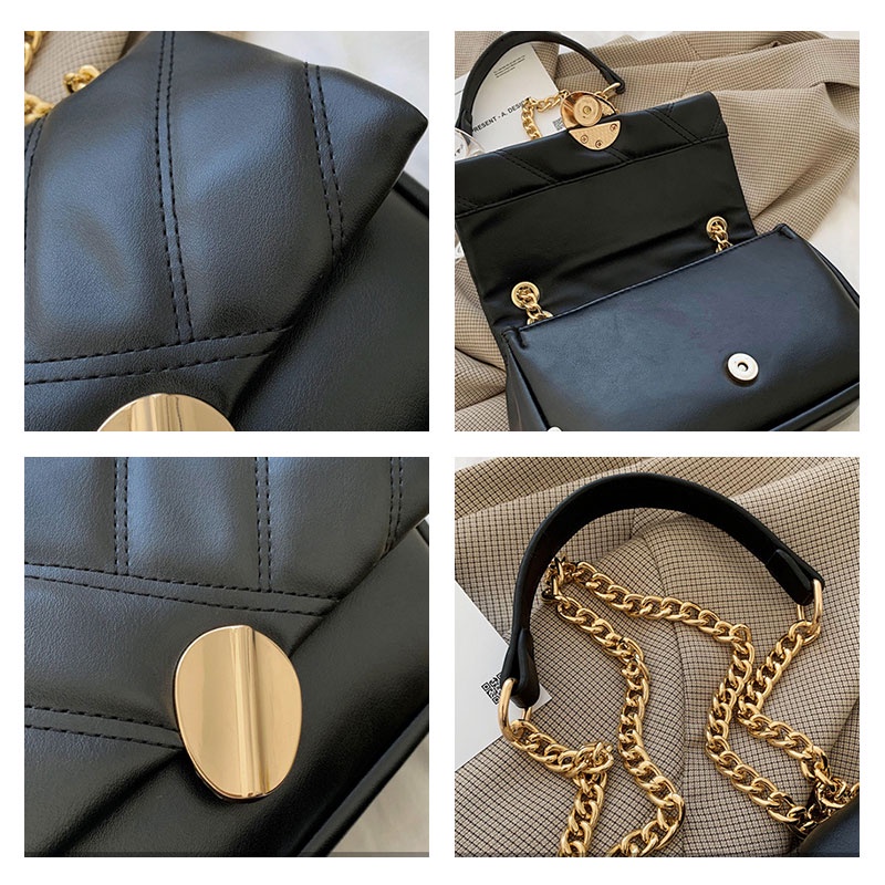 MISCHA Túi Đeo Chéo Vai Bằng Da PU Màu Trơn Thời Trang Sành Điệu Cho Nữ