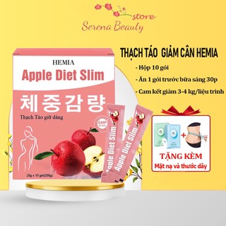 Thạch Táo Giảm Cân Hemia Thạch Táo Hemia Hỗ Trợ Giảm Cân Hộp 10 gói