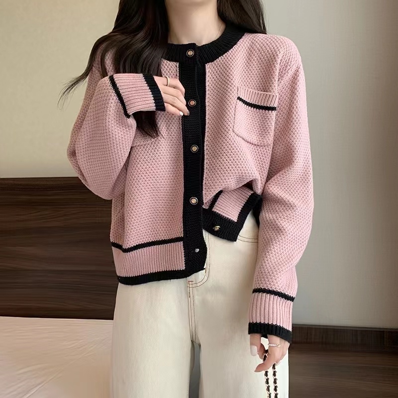 Áo Khoác cardigan Dệt Kim Mỏng Cổ Tròn Màu Sắc Thời Trang Thu Đông Phong Cách Hàn Quốc Cho Nữ