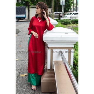 SET ÁO DÀI GẤM LỤA KIỂU TRUYỀN THỐNG