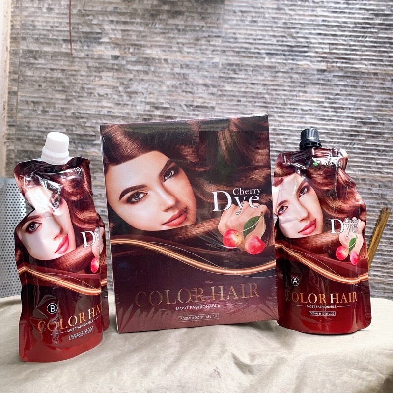 Thuốc nhuộm nâu tóc argan keratin , nhuộm phủ bạc tóc 100% không dính da đầu 500mlx2