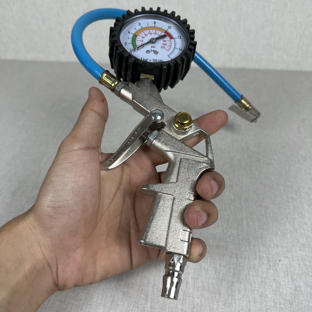 Đầu bơm xe hơi-xe máy Có đồng hồ đo áp -SHINSTORE