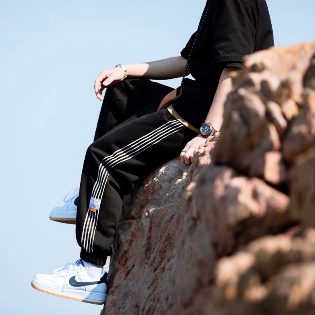 Quần Jogger nỉ MEANSTORE pants unisex basic nam nữ cạp chun ống rộng phong cách Hàn Quốc ulzzang - Line
