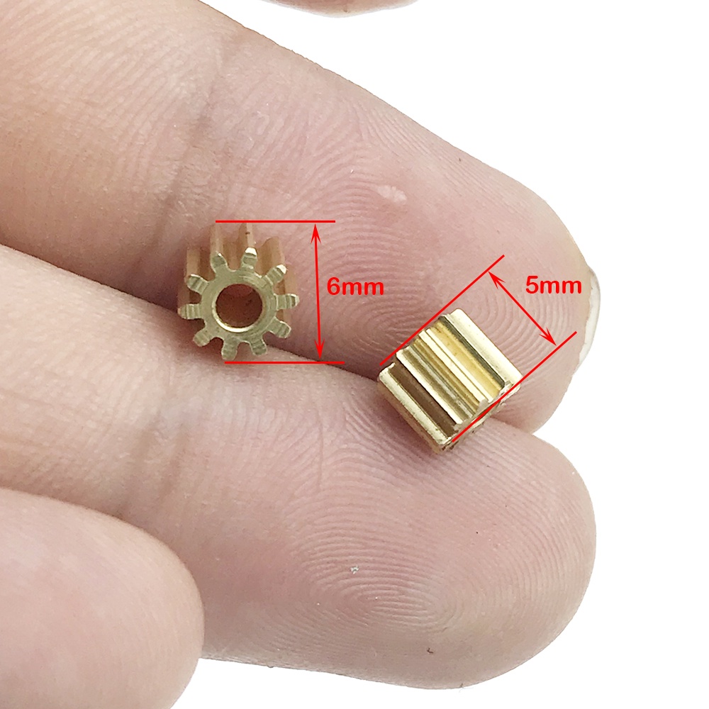 1 Bánh Răng Động Cơ Micro 0.5M 10T 1.5 / 2 / 2.3 / 2.5 / 3 / 3.2mm Bằng Kim Loại