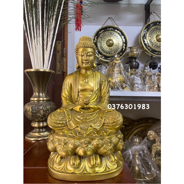 Tượng Phật A Di Đà Bằng Đồng cao 30cm