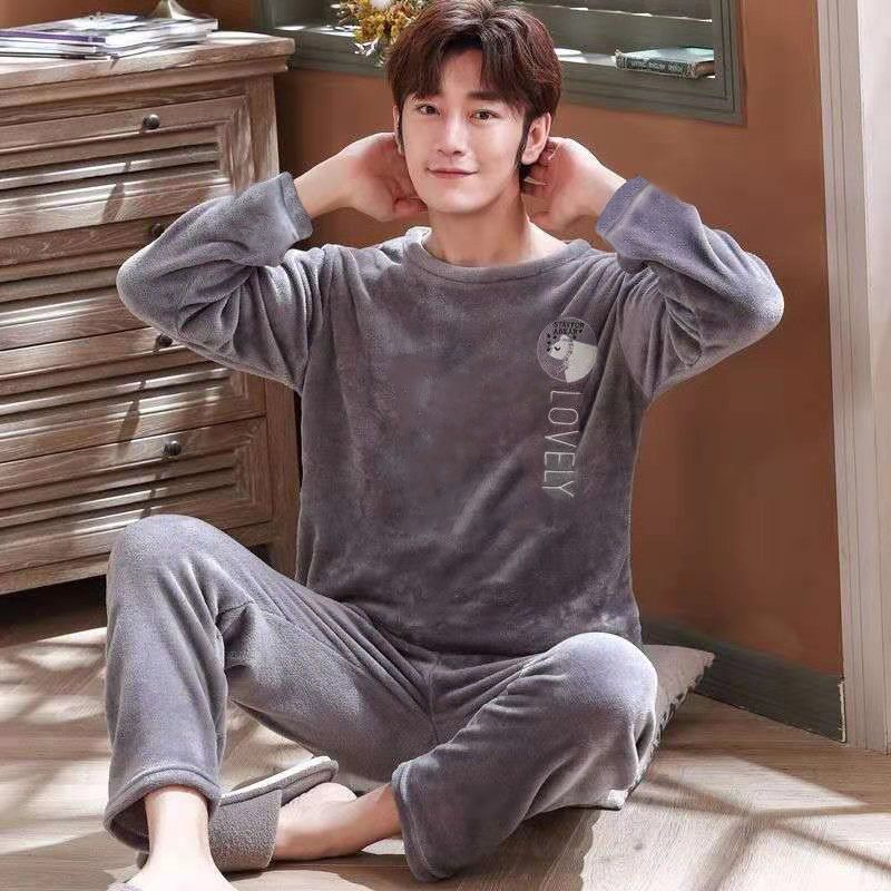 Bộ Đồ Ngủ Bằng Lông Cừu Dày Thời Trang Mùa Xuân Thu Đông Ấm Áp