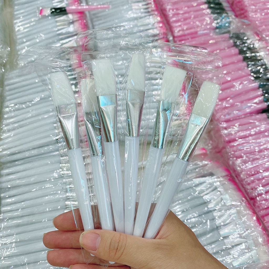 (Giá buôn - sỉ) 1000 cọ trộn mặt nạ, cọ đắp mặt, cọ quét mask cán hồng, cán trắng hàng cao cấp