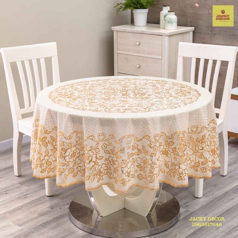 Khăn Trải Bàn Tròn Nhựa PVC trải bàn phòng khách, bàn ăn, lót lọ hoa, lót kệ tivi, tủ lạnh, lót bát đĩa