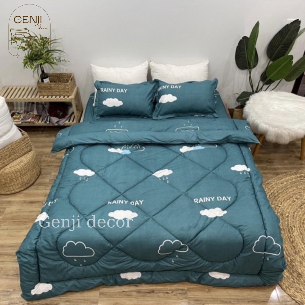 Chăn phao coton poly 3D Genji Decor, chăn bông mùa đông cao cấp, chăn mùa đông full mẫu mã hàng siêu êm, siêu ấm