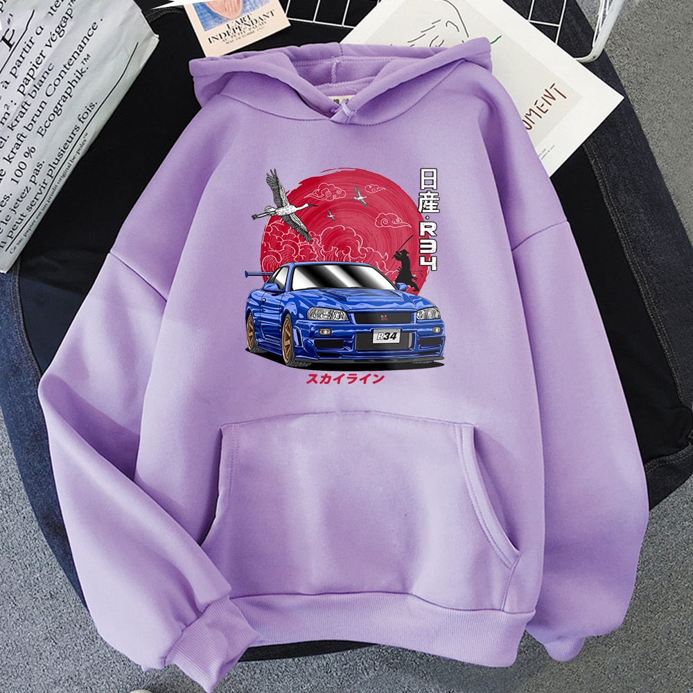 Áo hoodie In Hình anime Nhật Bản d Cho jdm car skyline gtr r34