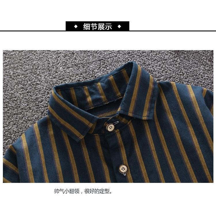 Áo Sơmi Kẻ SọC Xanh Dương Tay DàI Cho Bé Trai  2021