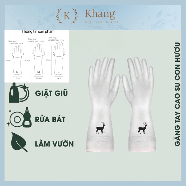 Găng tay cao su hình con hươu loại tốt,rửa bát,làm vườn siêu bền siêu dai (GTCH)
