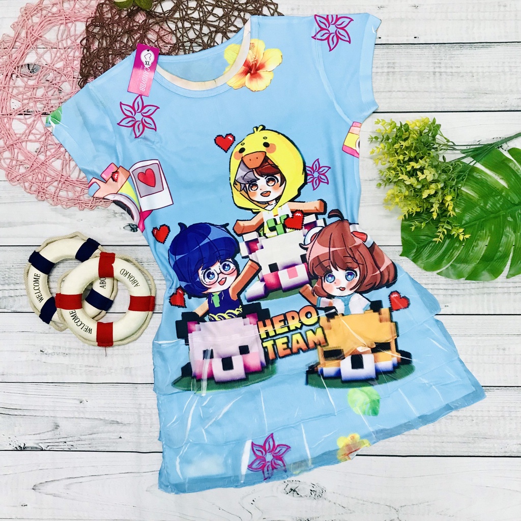 Đầm Hero team bé gái xinh xắn