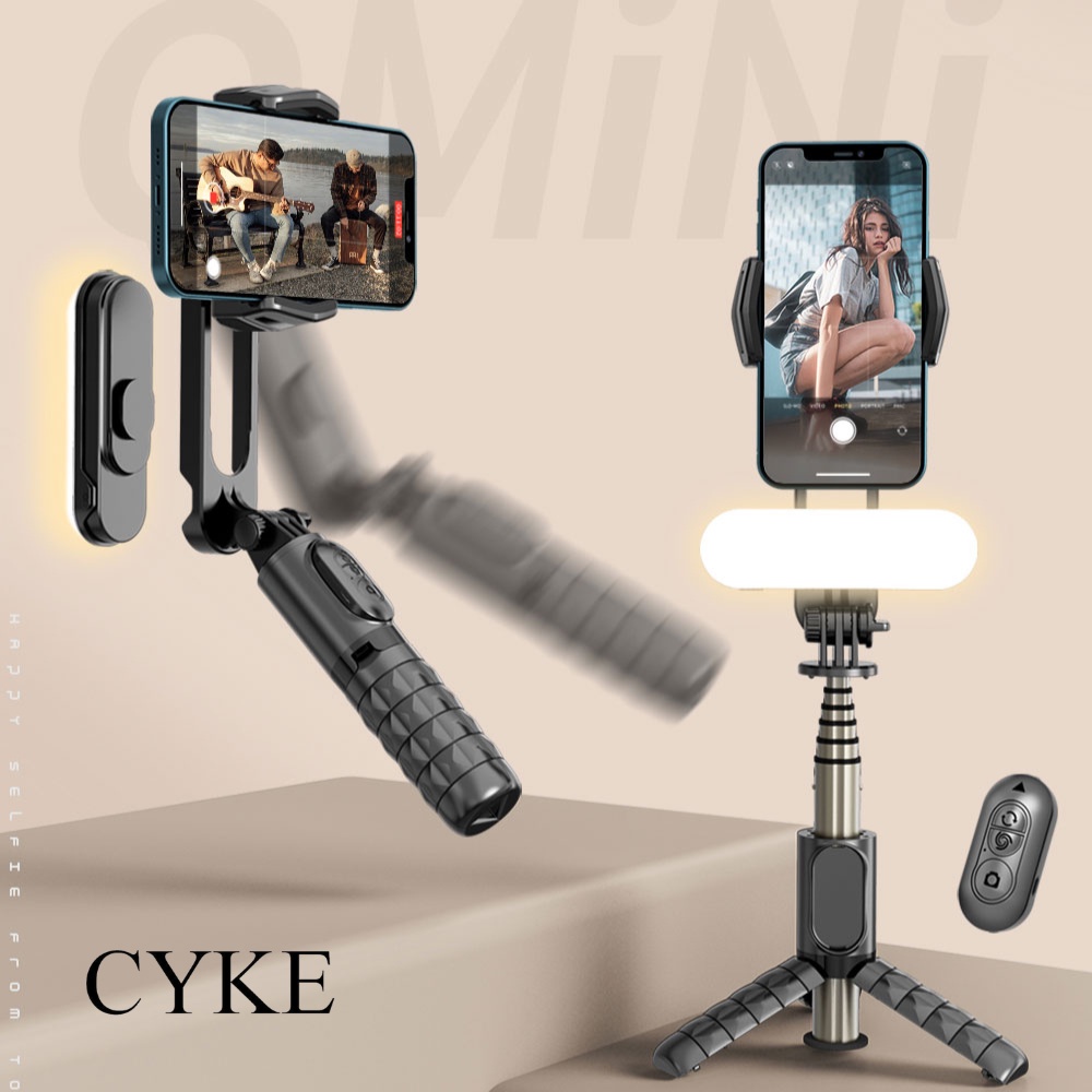 Gymbal CYKE Q09 Đa Năng Kiêm Gậy Chụp Ảnh, Tripod Có Apps Hỗ Trợ Quay Vlog, Tiktok