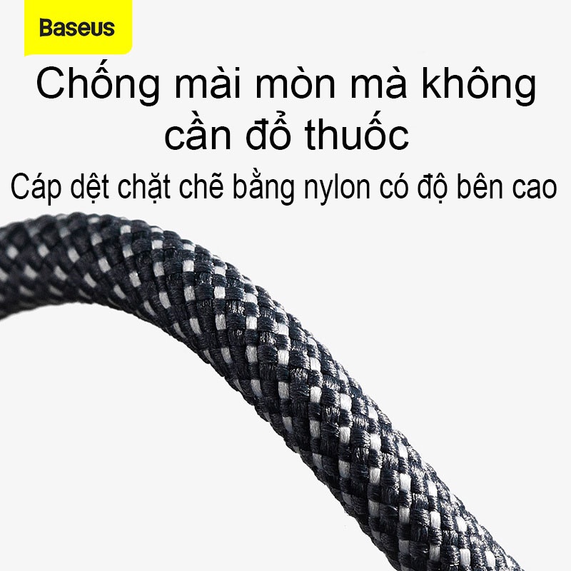 Dây Cáp Sạc Nhanh Baseus 100W 6A USB Type C - Dành Cho Samsung S22 S21 Ultra, Xiaomi - Chất Liệu Nylon Siêu Bền - Dài 1M
