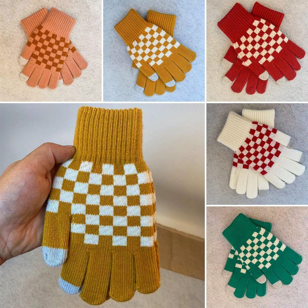 Găng Tay Dệt Kim Chống Lạnh Họa Tiết Kẻ Sọc