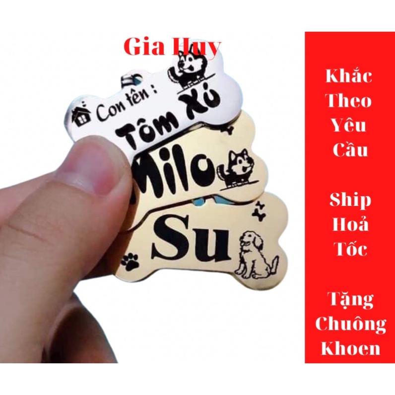 Thẻ Tên Thú Cưng - Thẻ Tên Cho Chó Mèo - Bảng Tên Cho Chó Mèo, Pettag Giahuypetshop