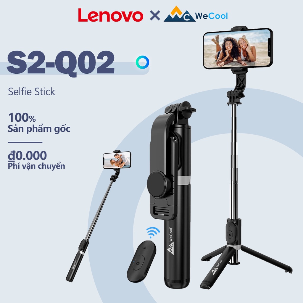 ▩☃☍Gậy Tự SướNg Selfie Lenovo x Wecool S2 Bluetooth Không Dây 103cm