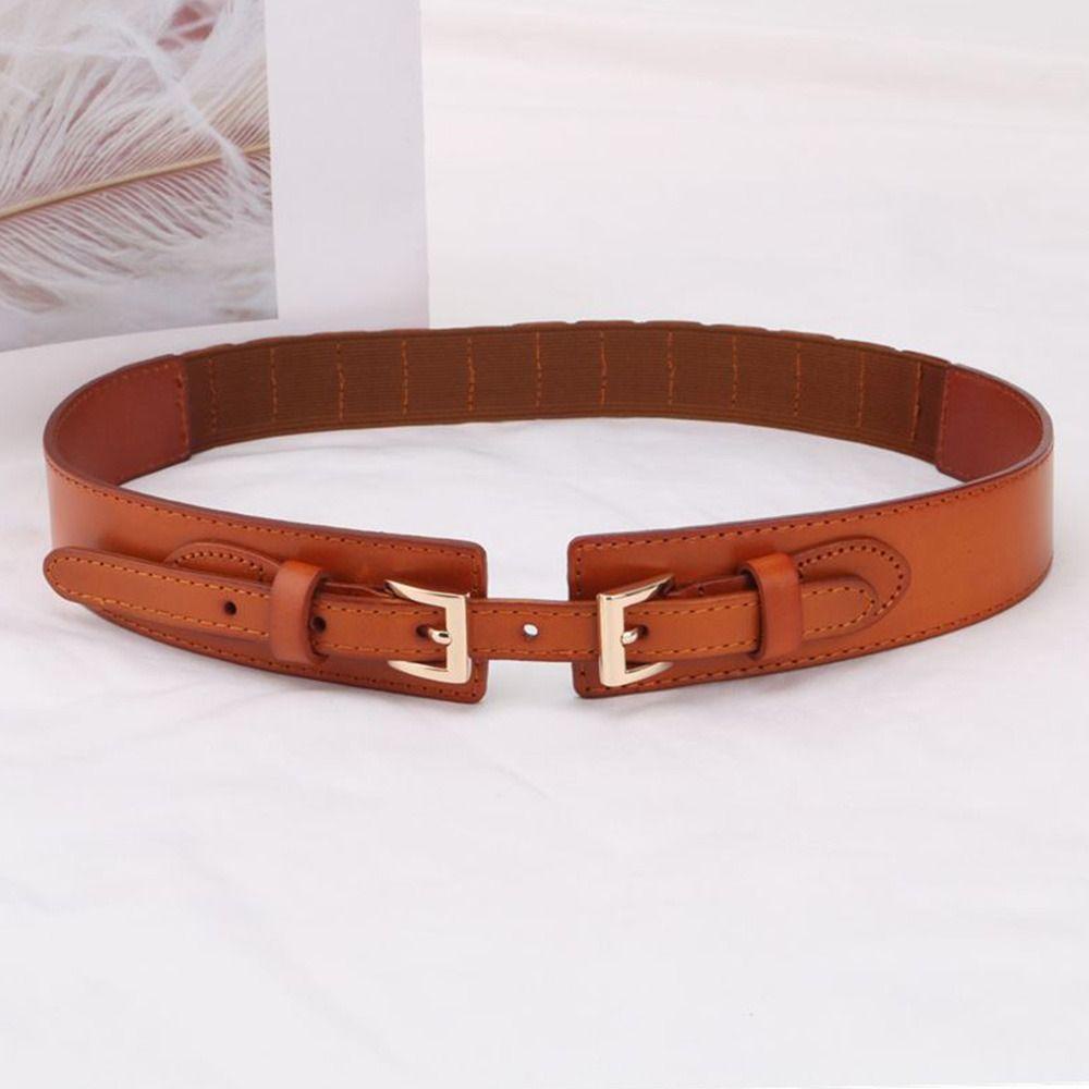 MOILYVN Thắt Lưng Da Bản To Co Giãn Phong Cách Vintage Sang Trọng