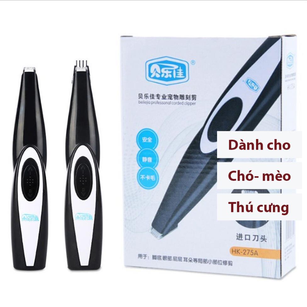 Tông đơ cắt tỉa lông bàn chân cho chó mèo Orgo New có cổng sạc USB màu đen