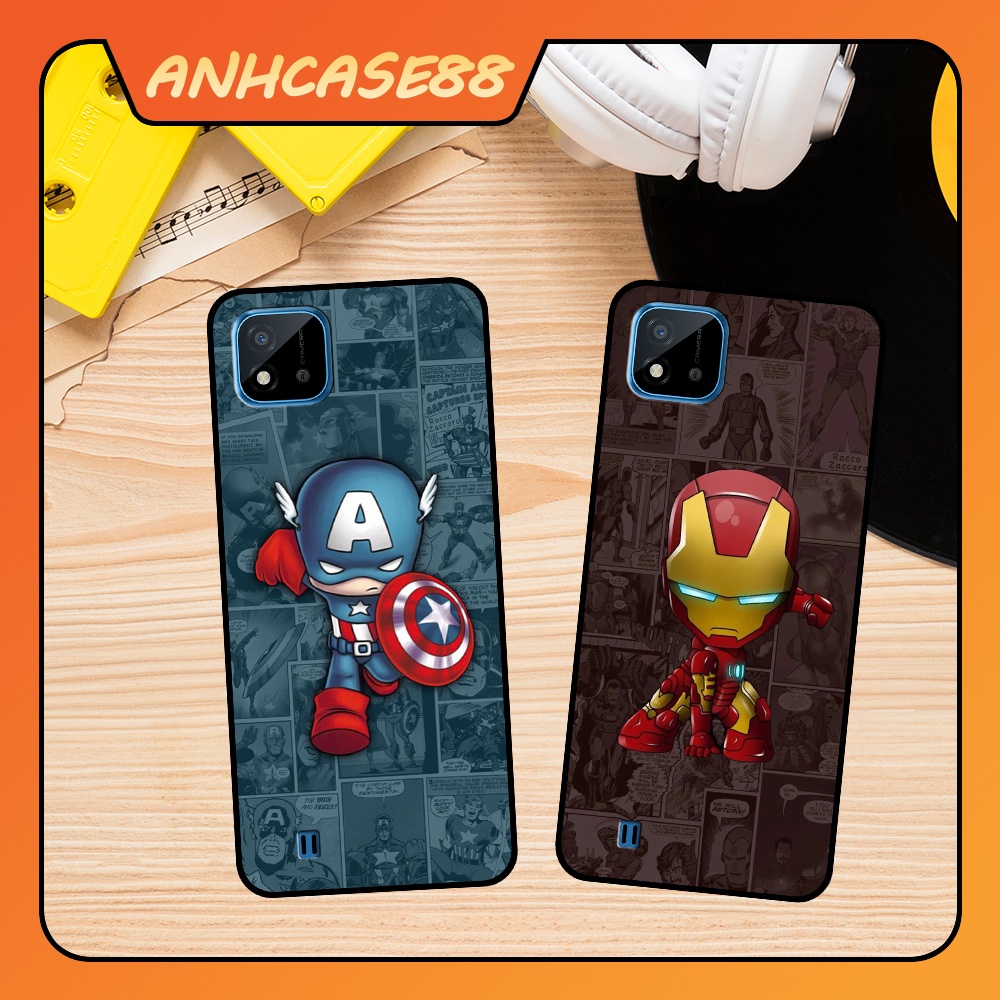 Ốp Lưng Điện Thoại UV/Dẻo Đen Cho Realme C20/ C11 2020/ C11 2022 In Hình Gấu, Chó Cute - CASE88