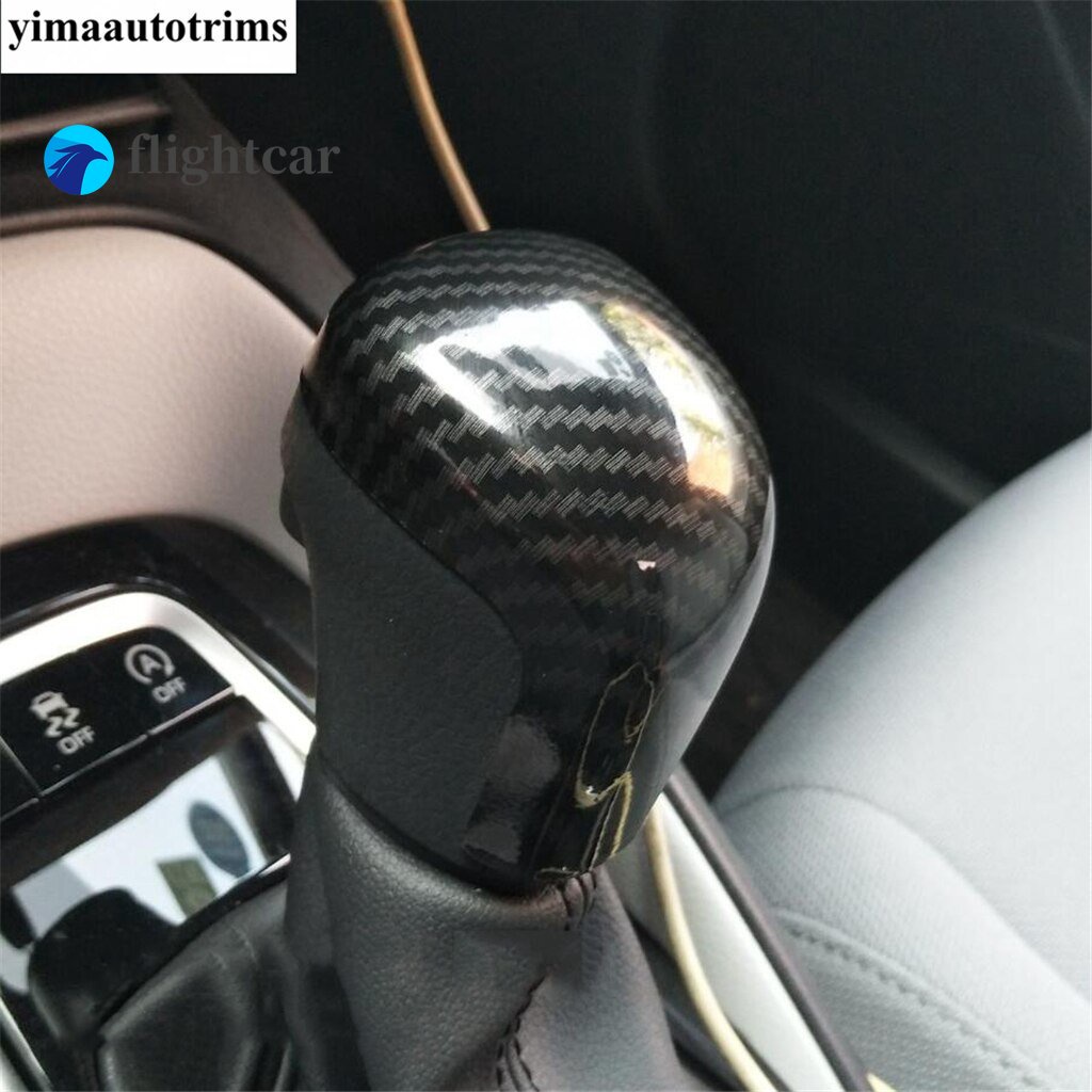 Miếng Dán Núm Gạt Cần Số Bằng ABS Họa Tiết Sợi Carbon Cho Toyota Corolla Cross 2021