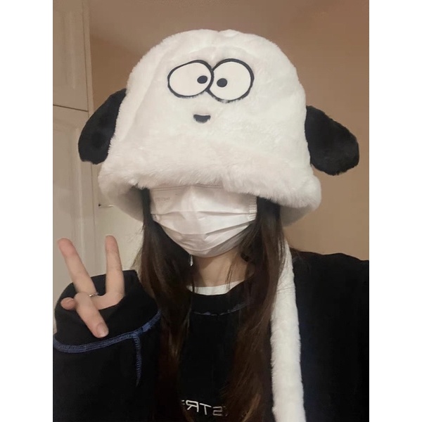 Mũ Lông Tai Thỏ Đáng Yêu Mềm Mại Giữ Ấm Phong Cách Hàn Trung