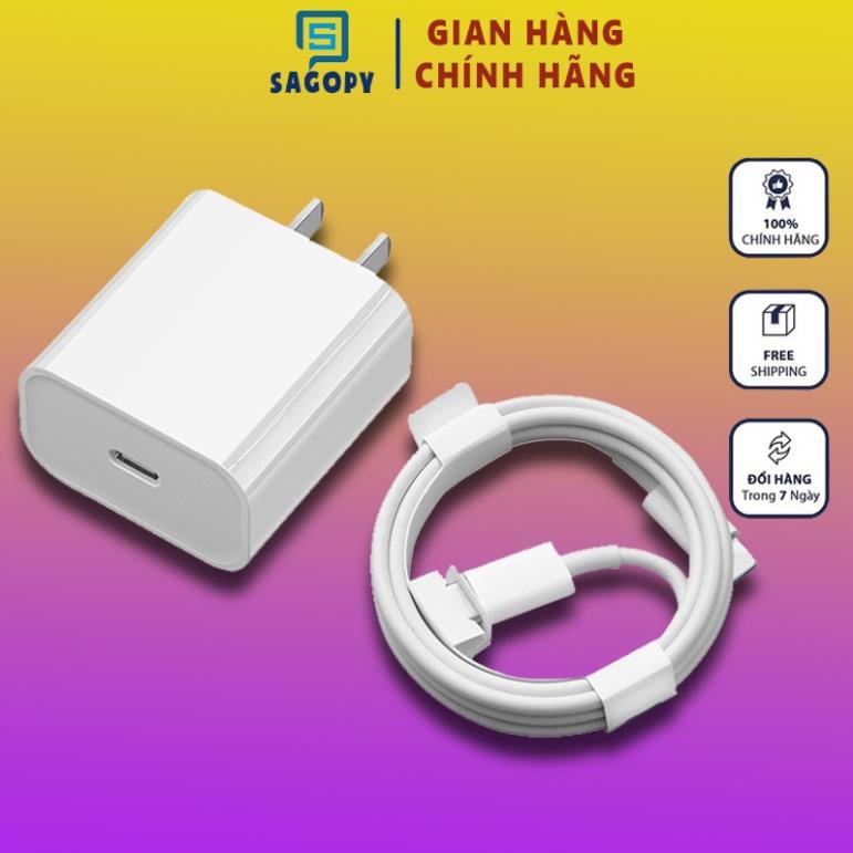 Bộ sạc nhanh PD 18W S P (Củ +dây cáp) cho IP 6 7 8 8plus X XsMax 11 11 ProMax 12 12 ProMax 13 13 ProMax 14 Plus ProMax