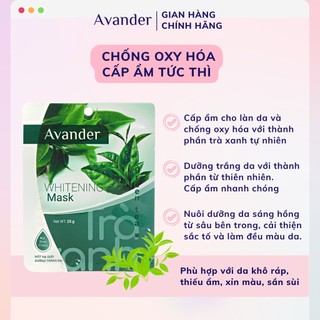 Mặt nạ giấy dưỡng trắng da tinh chất Trà xanh Avander 25g