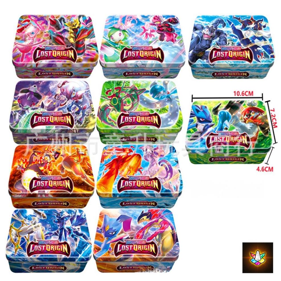 Thẻ bài pokemon hộp sắt 54 lá Lost Origin kèm thẻ Vip đồ chơi sưu tập 10 mẫu