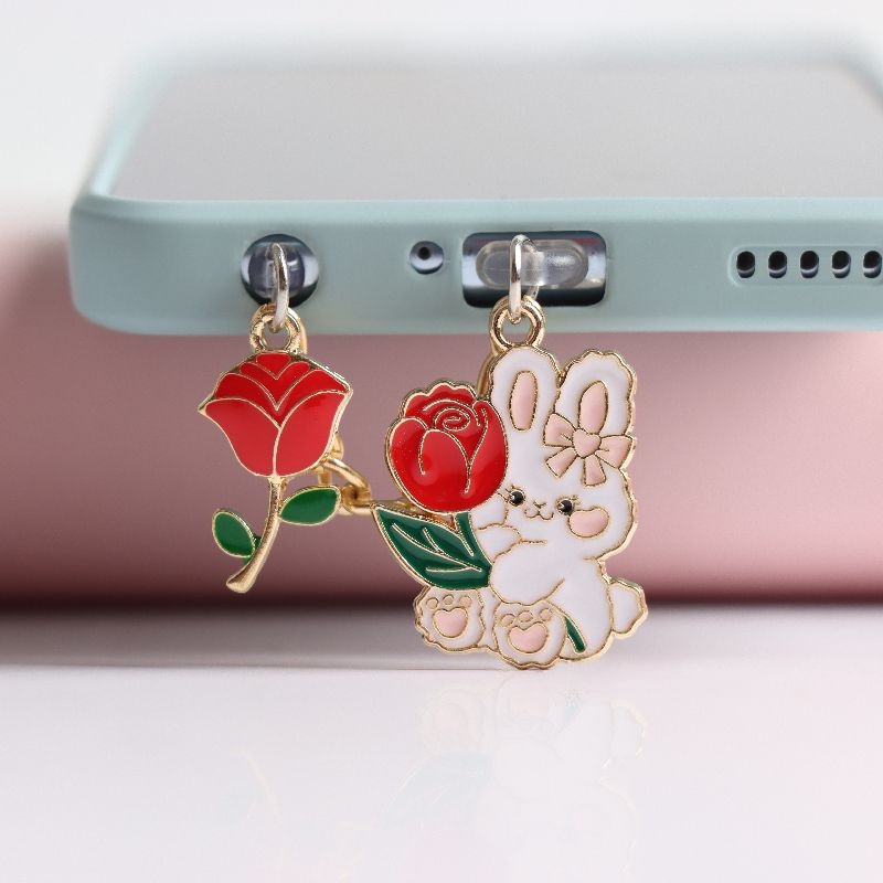 Nút Cắm Chống Bụi Cho Cổng Sạc Điện Thoại Di Động Hình Thỏ Hoạt Hình Dễ Thương