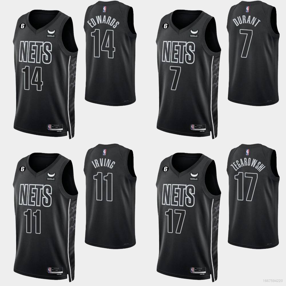 Áo Bóng Rổ HT1 22 / 23 NBA Jersey Nets Edwards Zegarowshi Irving Durant Jersey TH1